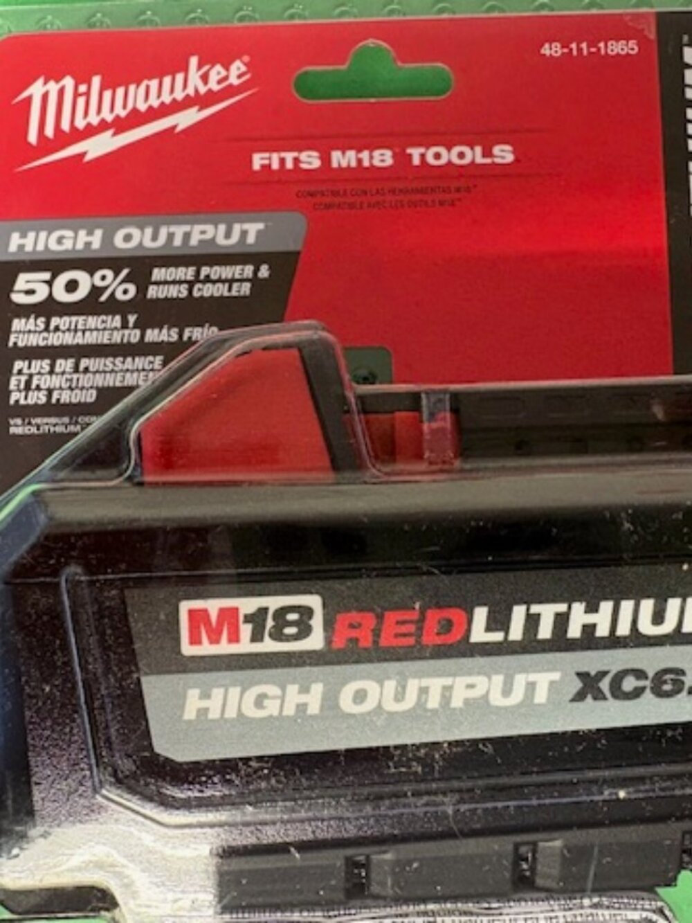 Milwaukee M18 RedLithium High Output XC6.0 Battery Pack - Black (48-11-1865)